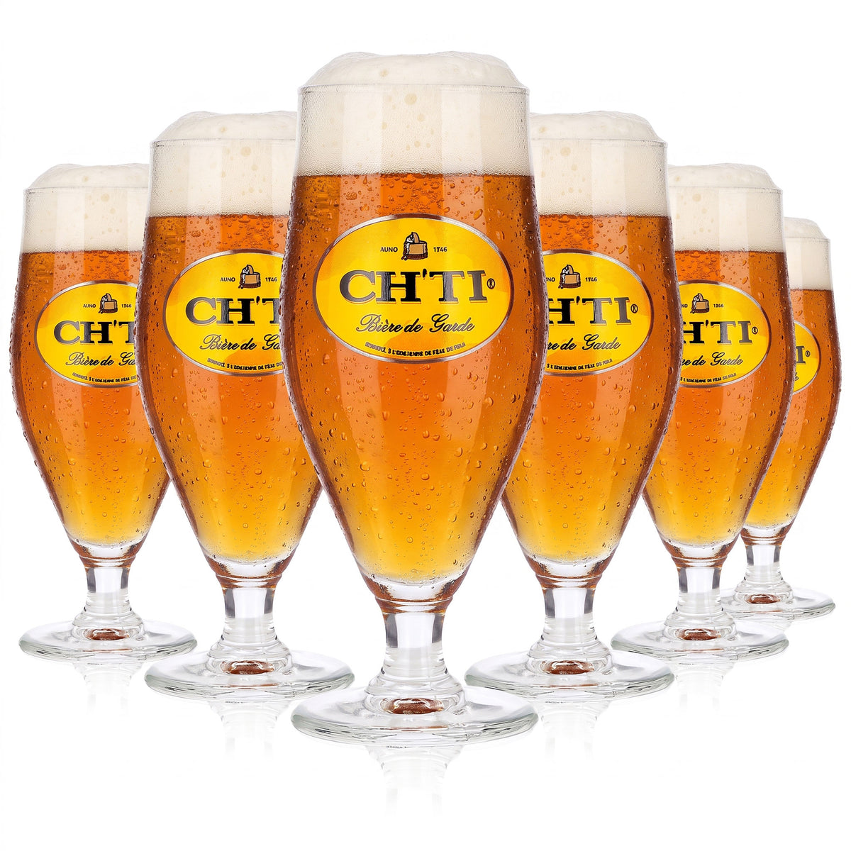 6x CH TI Bier Glas 0,25l Pokalgläser Biergläser Bière de Garde (6er Set)