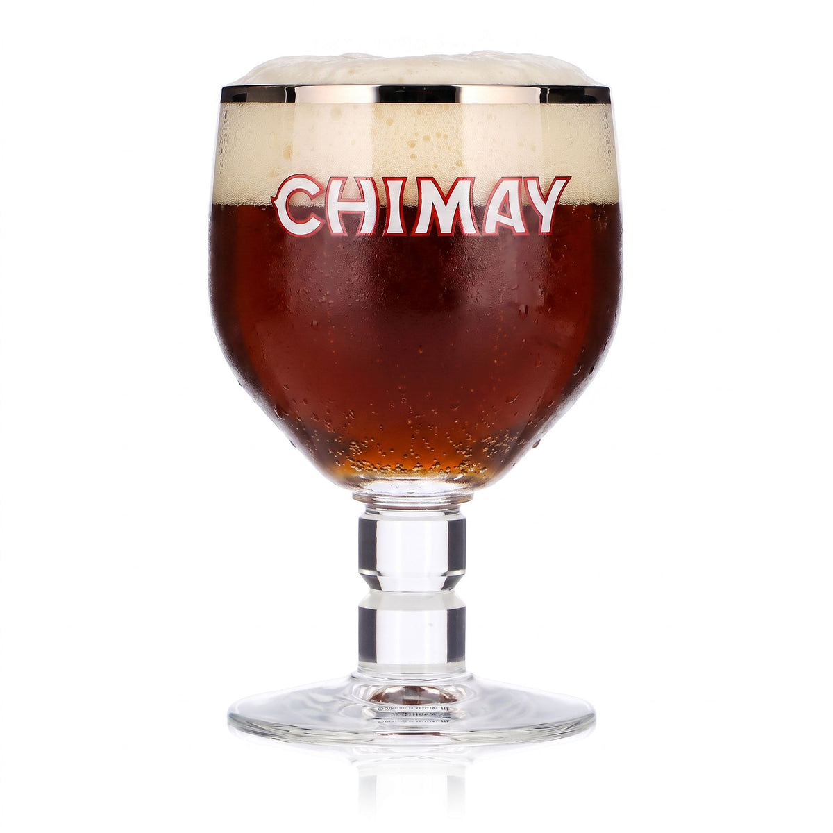 6x Chimay Bier Glas 0,18l Pokal Silberrand Belgien – Ansicht 2