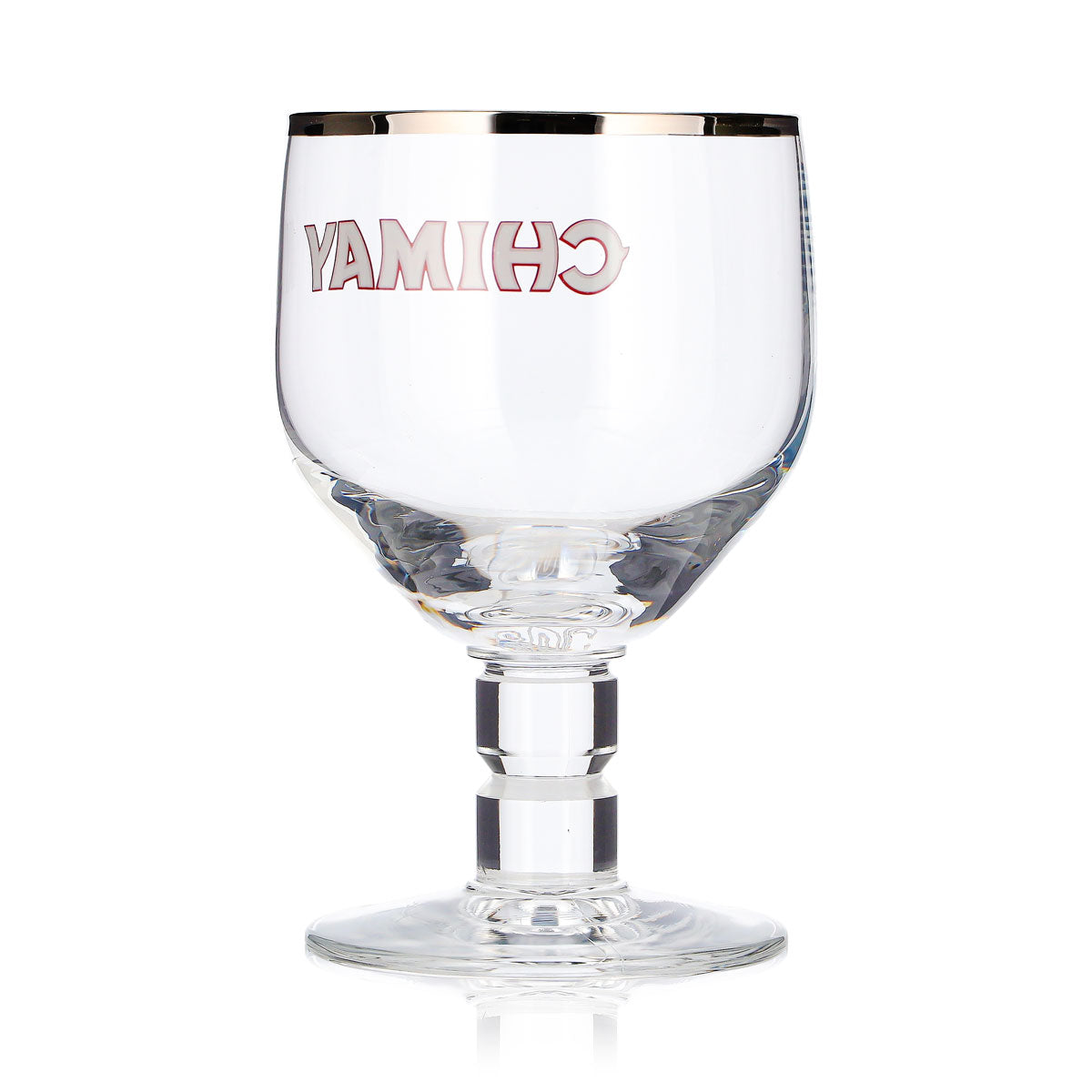 6x Chimay Bier Glas 0,18l Pokal Silberrand Belgien – Ansicht 5