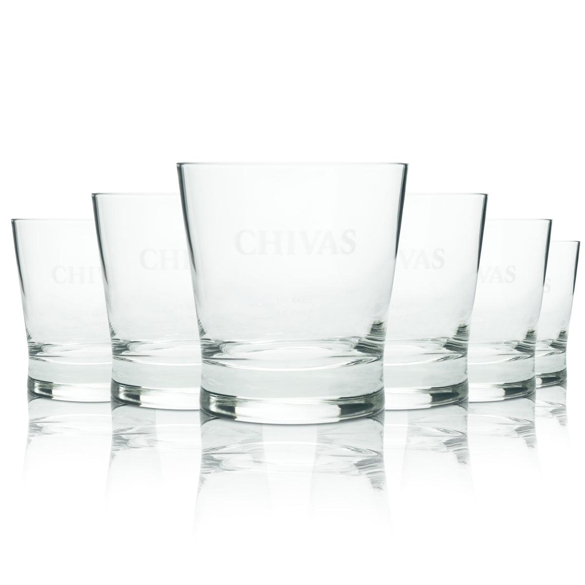6x Chivas Regal Whiskey Glas Tumbler 12 Years Logo