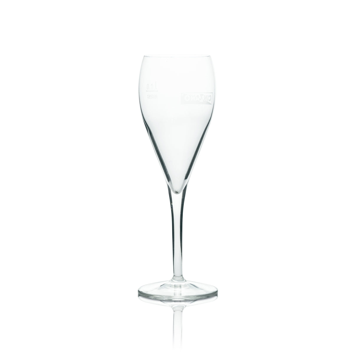 6x Cinzano Aperitif Glas Sektflöte Logo weiß – Ansicht 3