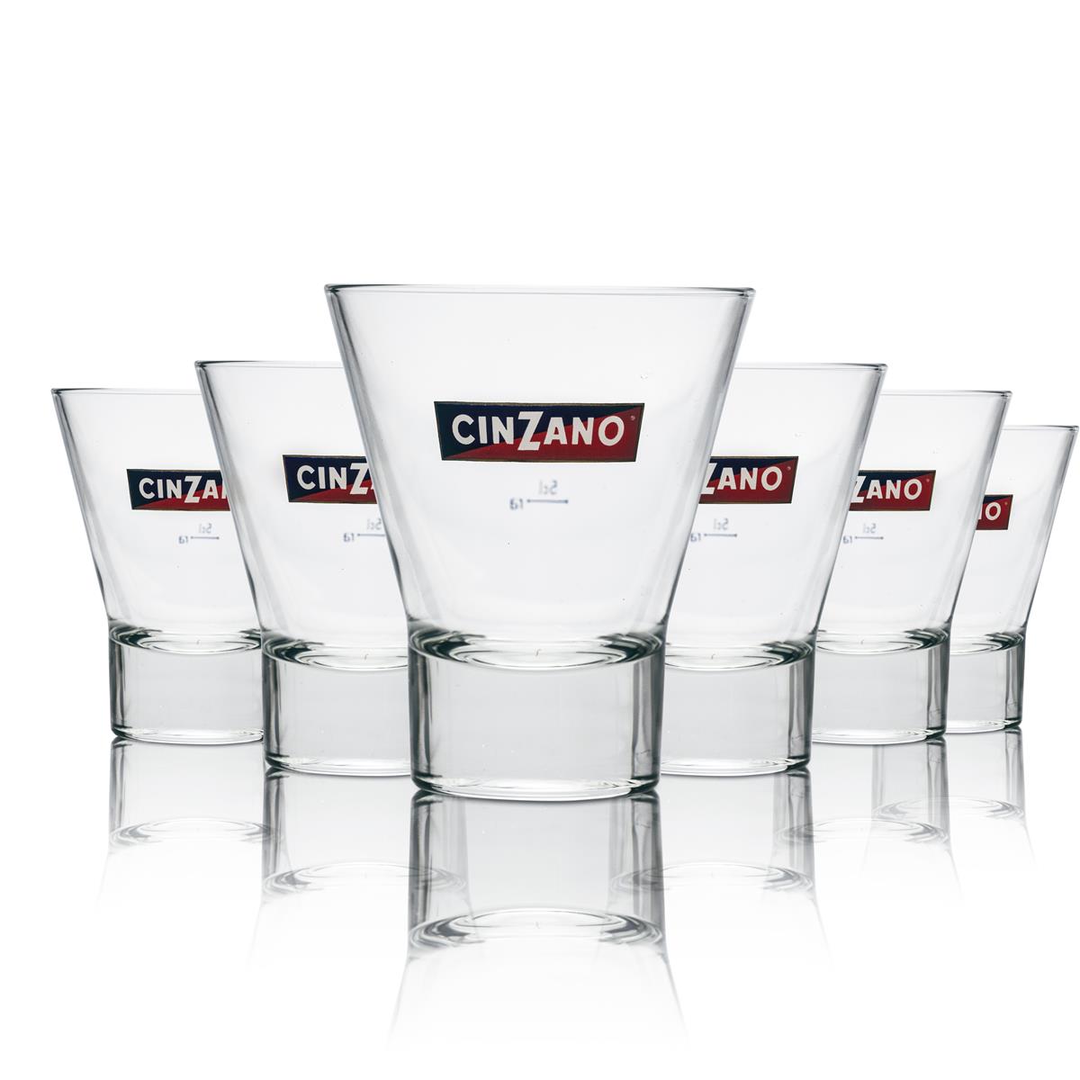 6x Cinzano Likör Glas Tumbler Tulpe