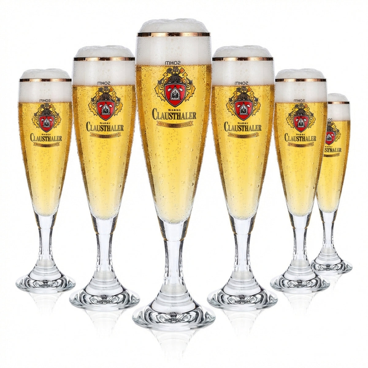 6x Clausthaler Bier Alkoholfrei Gläser Biergläser Pokal Bierglas 0,2l