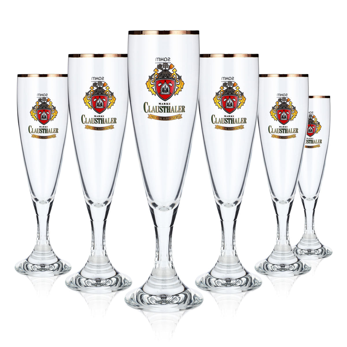 6x Clausthaler Bier Alkoholfrei Gläser Biergläser Pokal Bierglas 0,2l – Ansicht 5