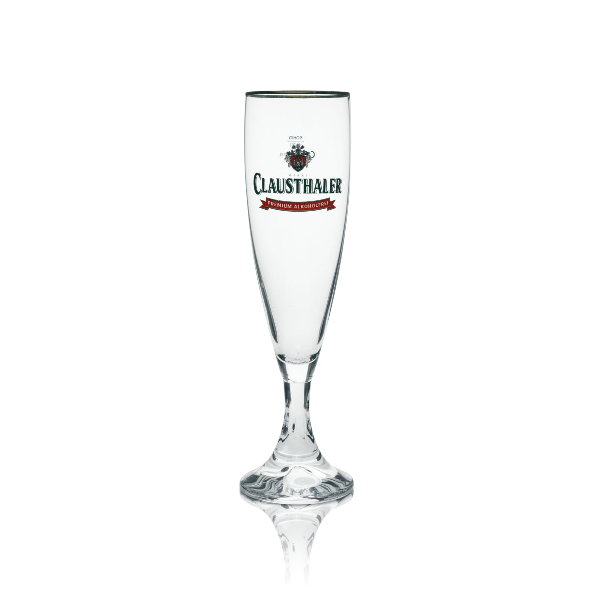 6x Clausthaler Bier Glas Pokal Premium Alkoholfrei 0,3l Goldrand – Ansicht 2