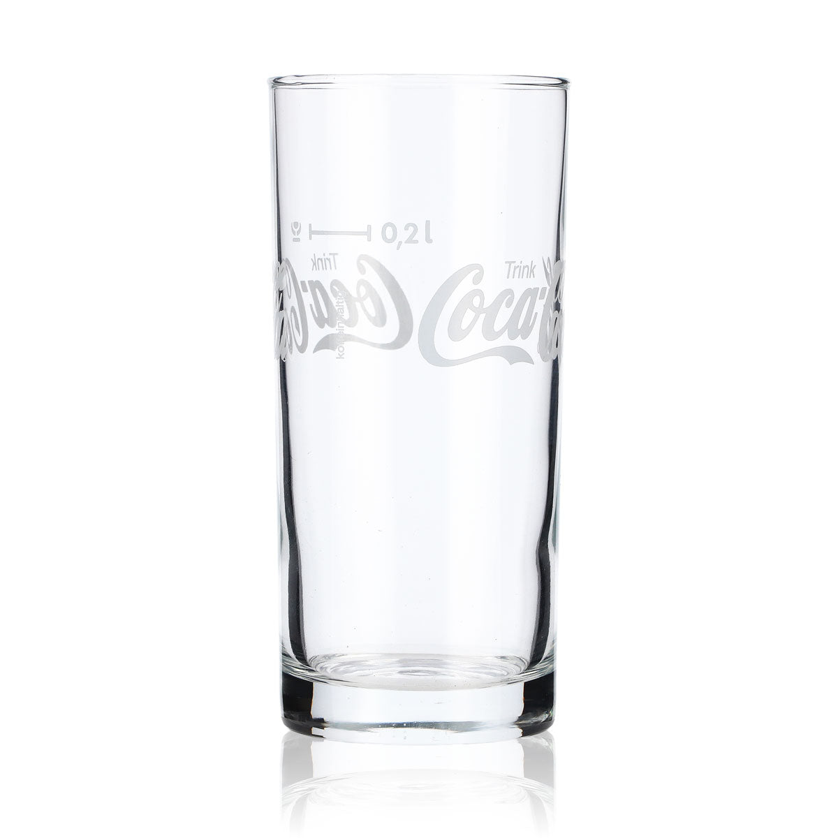 6x Coca Cola Longdrink Glas Colaglas 0,2l Becher Schriftzug horizontal – Ansicht 2
