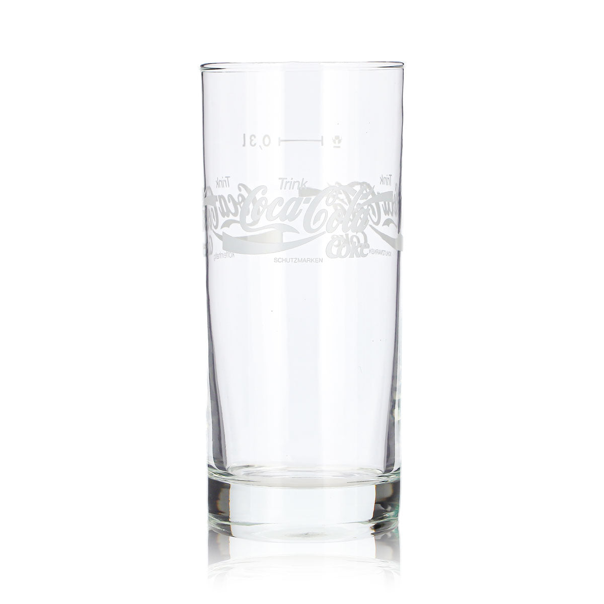 6x Coca Cola Softdrink Glas 0,3l Becher weißes Logo Coke Koffeinhaltig – Ansicht 3