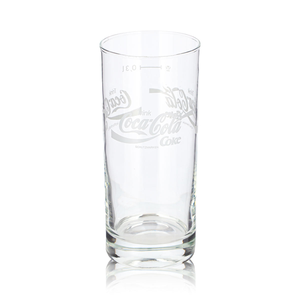 6x Coca Cola Softdrink Glas 0,3l Becher weißes Logo Coke Koffeinhaltig – Ansicht 6
