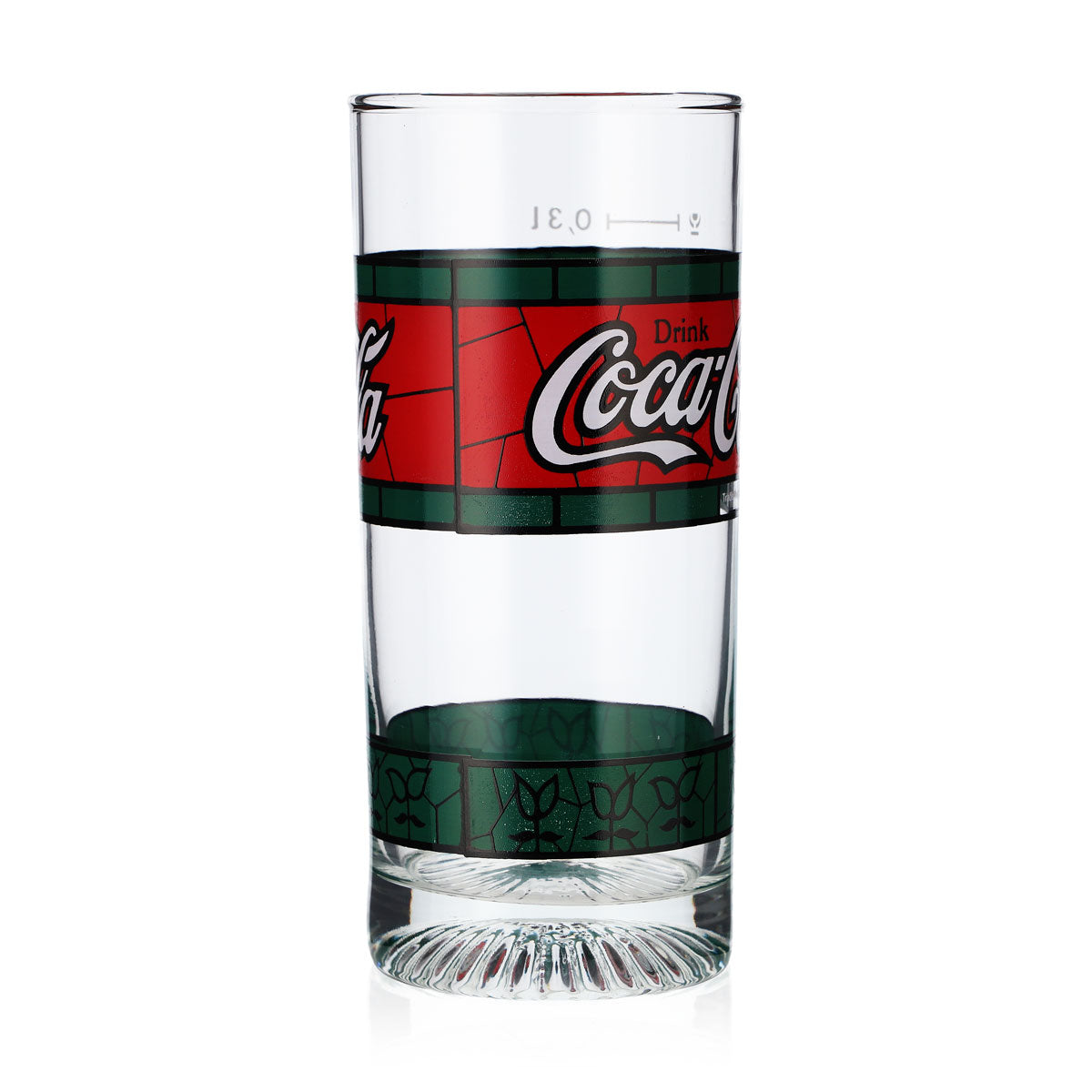6x Coca Cola Tiffany Glas Gläser 80er Jahre Green Red Edition Longdrink 0,3l – Ansicht 3