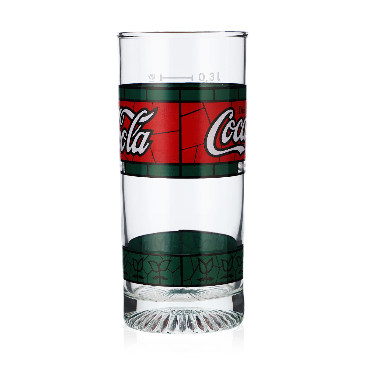 6x Coca Cola Tiffany Glas Gläser 80er Jahre Green Red Edition Longdrink 0,3l – Ansicht 5