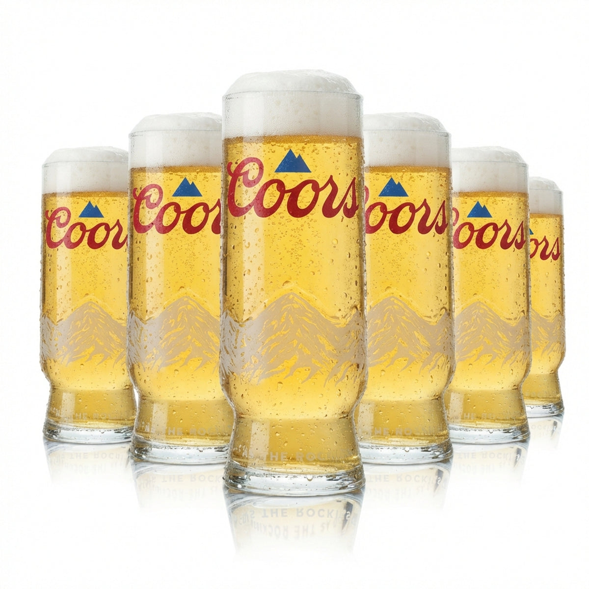 6x Coors Bier Glas 0,25l Pokal Becher Tulpe England UK Half Pint Gläser Relief
