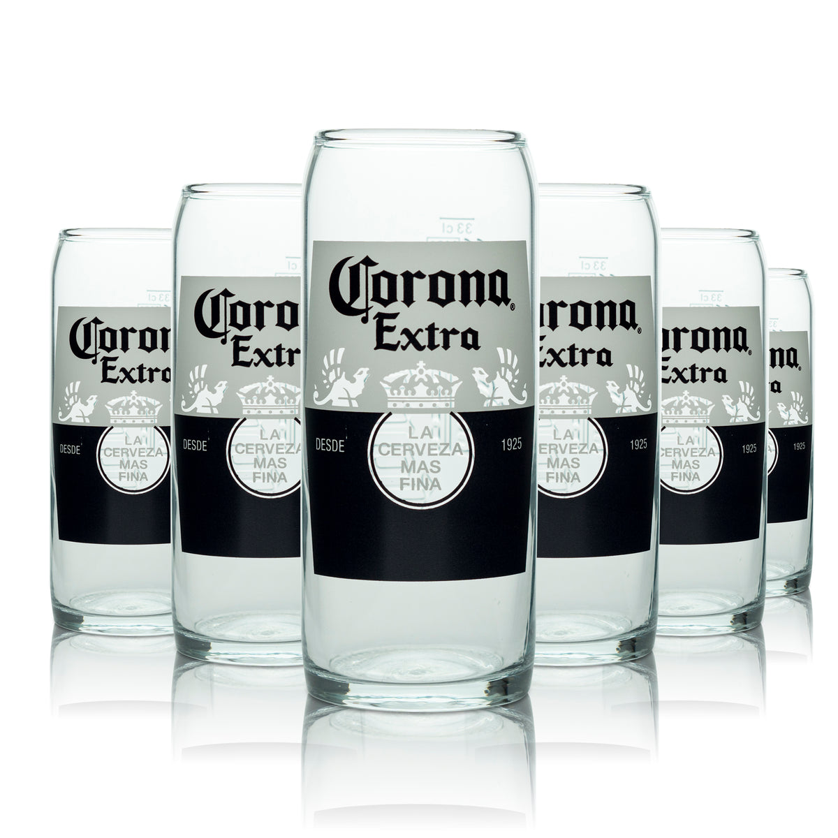 6x Corona Bierglas 0,33l Becher Pokal Kontur Gläser Gastro Cerveza Light Beer – Ansicht 6