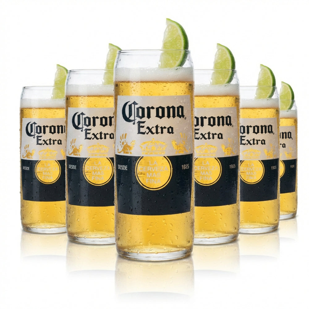 6x Corona Bierglas 0,5l Gläser Set - edles Kontur-Relief geeicht für Gastronomie