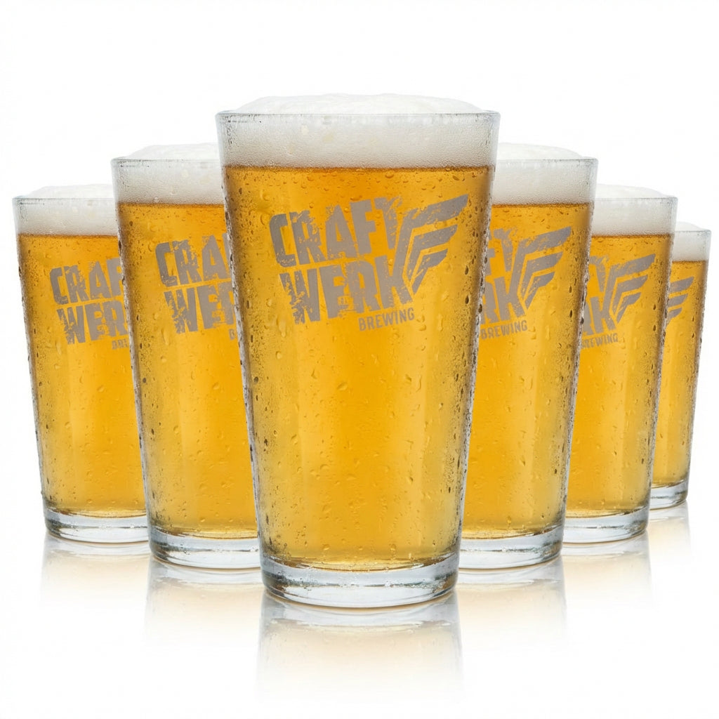 6x Craftwerk Bierglas - 0,3l Bechergläser Set der Craftbeer Brauerei Bitburger Geeicht für Gastronomie