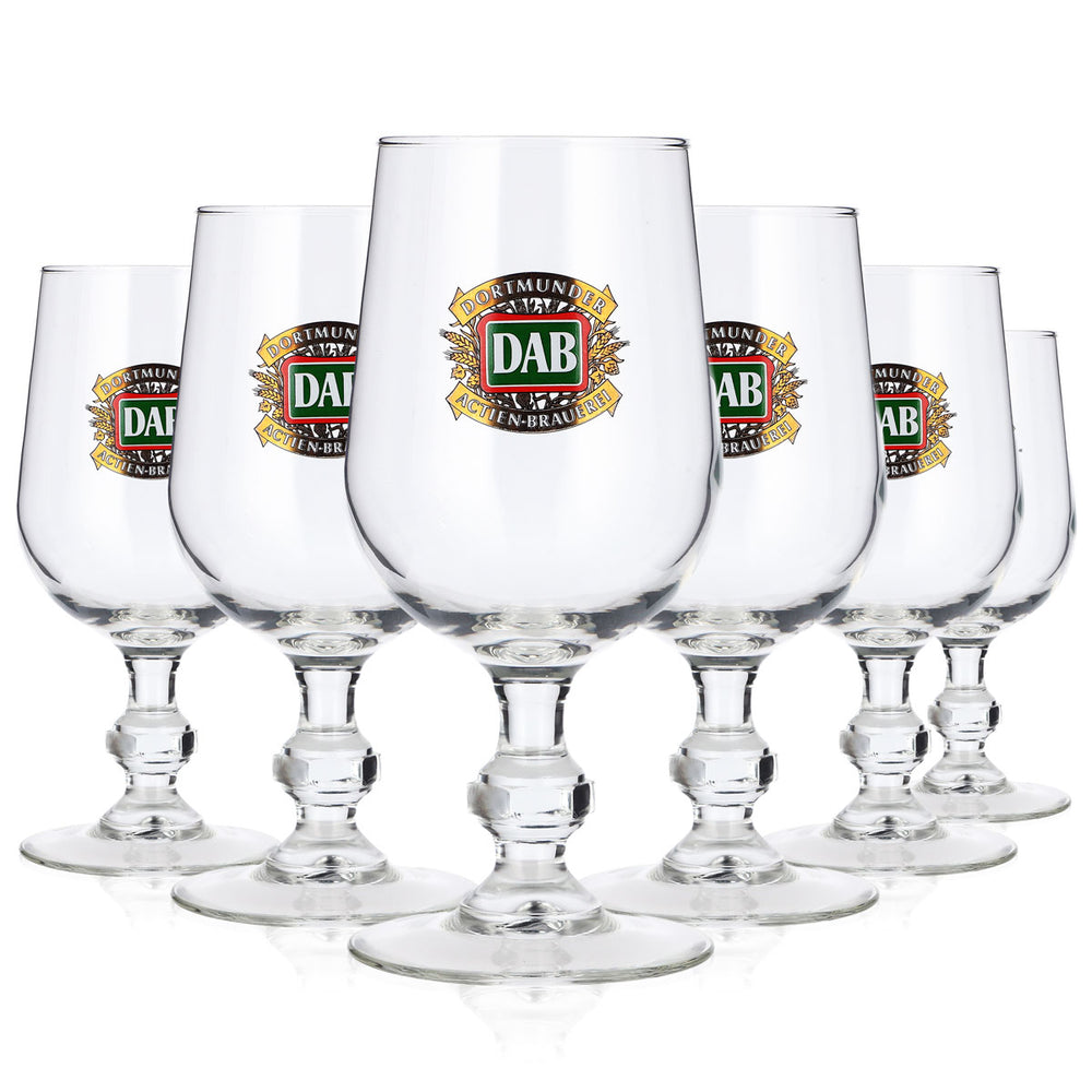 6x DAB - Dortmunder Aktien Brauerei Bier Glas 0,33l Pokal altes Logo