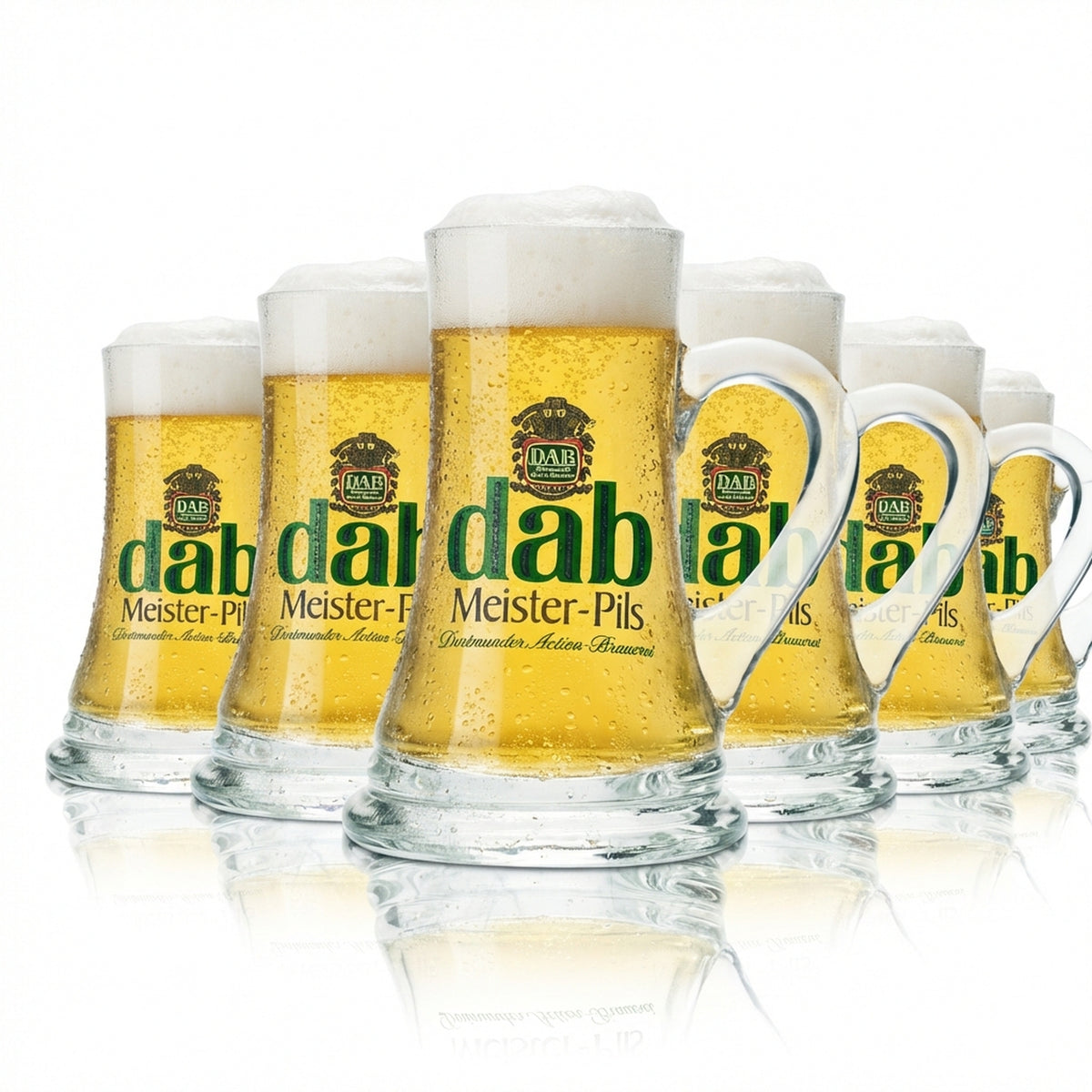 6x DAB Dortmunder Aktien Brauerei Bier Glas 0,4l Krug Hunpen Seidel Gläser Pils