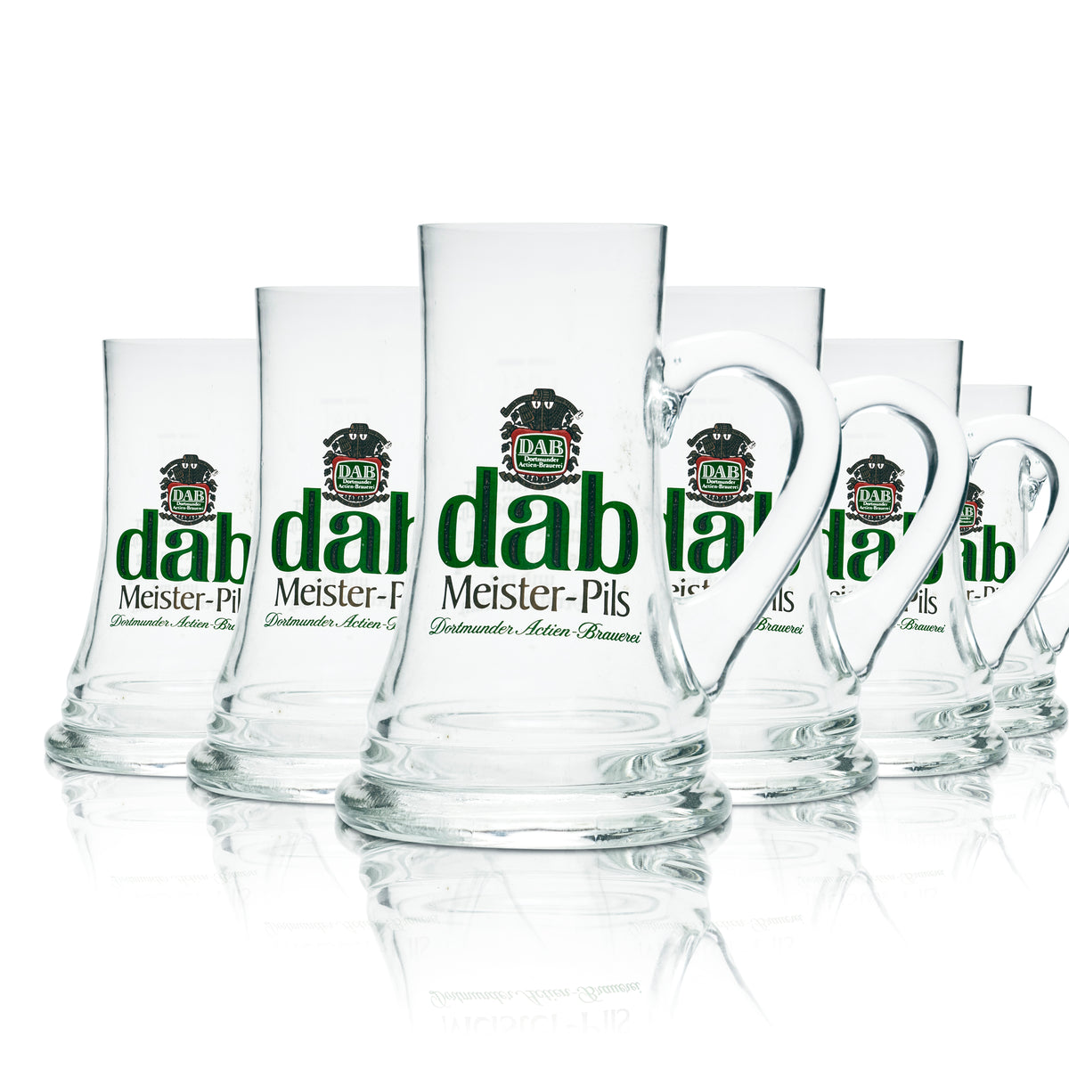 6x DAB Dortmunder Aktien Brauerei Bier Glas 0,4l Krug Hunpen Seidel Gläser Pils – Ansicht 4