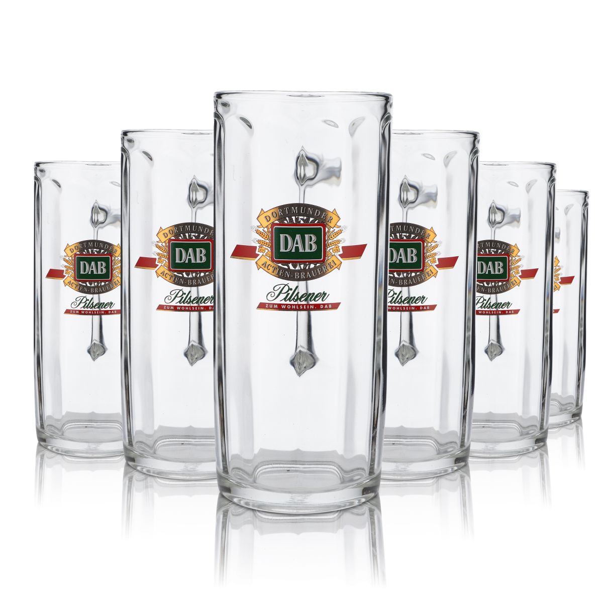 6x DAB Glas 0,5l Bierkrug Humpen Seidel Dortmunder Aktien Brauerei Gläser Set