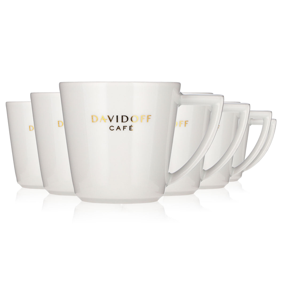 6x Davidoff Kaffee Glas Tasse Keramik
