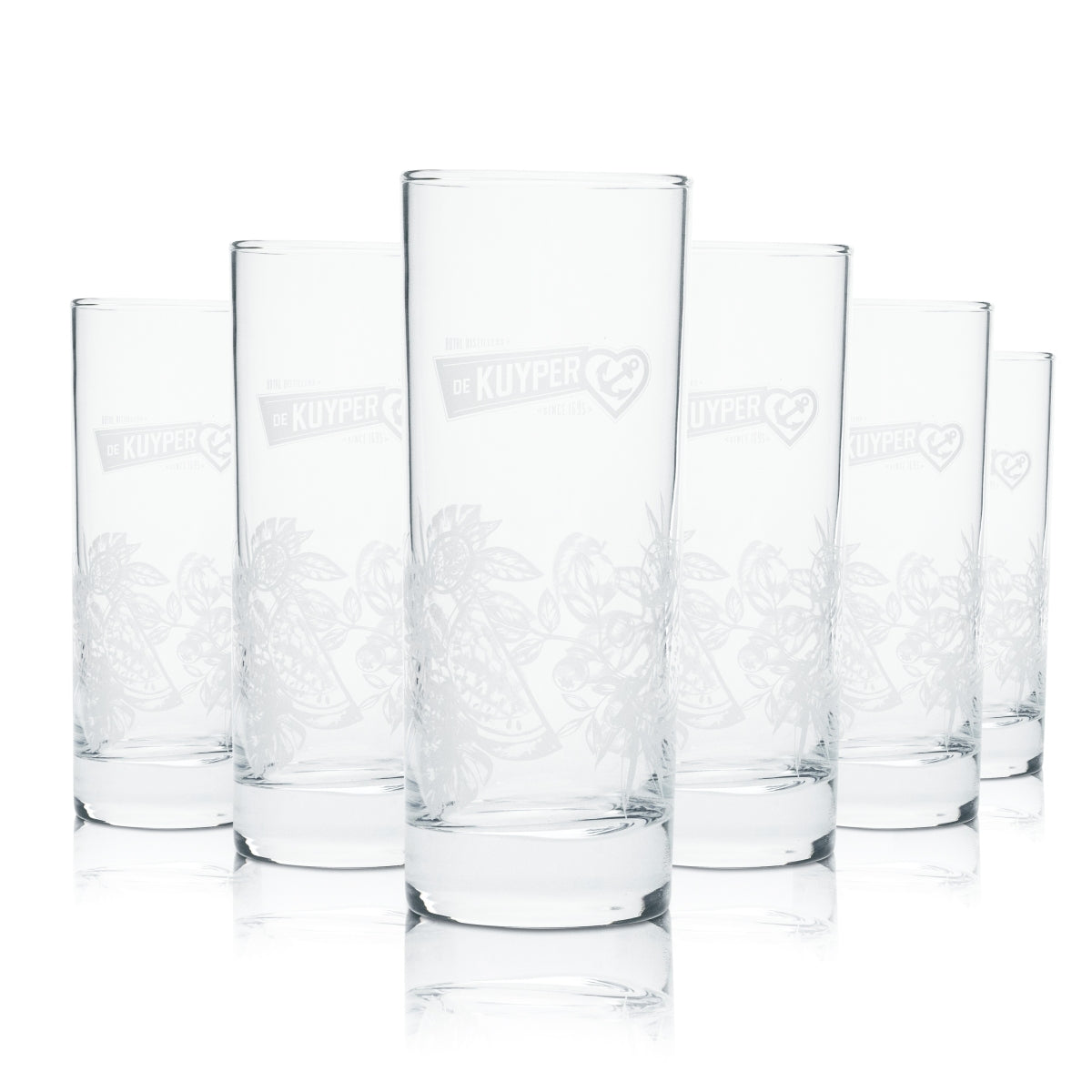 6x De Kuyper Longdrinkglas 0,3l Becher Designdruck Gläser Likör Netherlands Bar