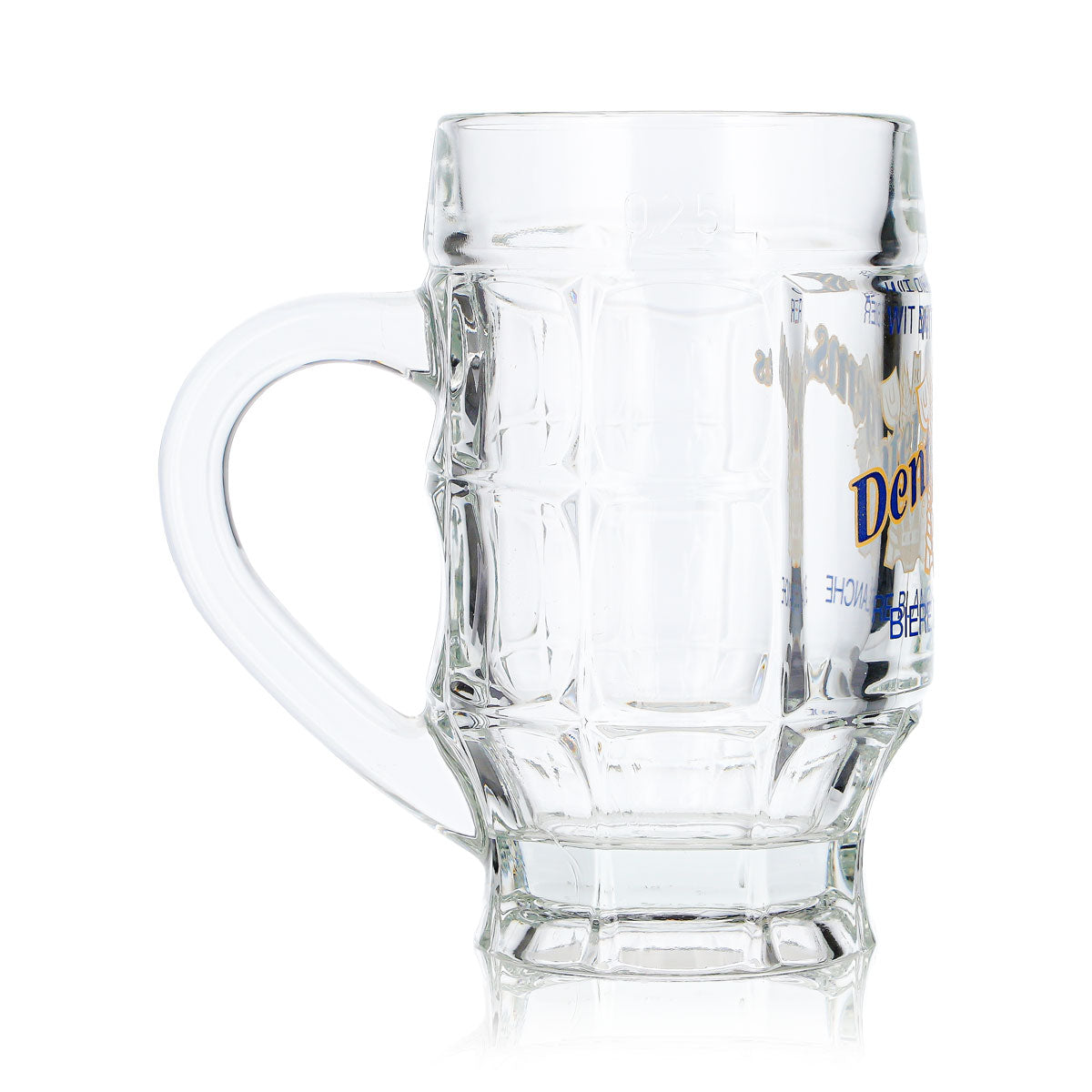 6x Dentergems Bier Glas 0,25l Krug Bierseidel Blauer Schriftzug gelbes (6er Set) – Ansicht 5