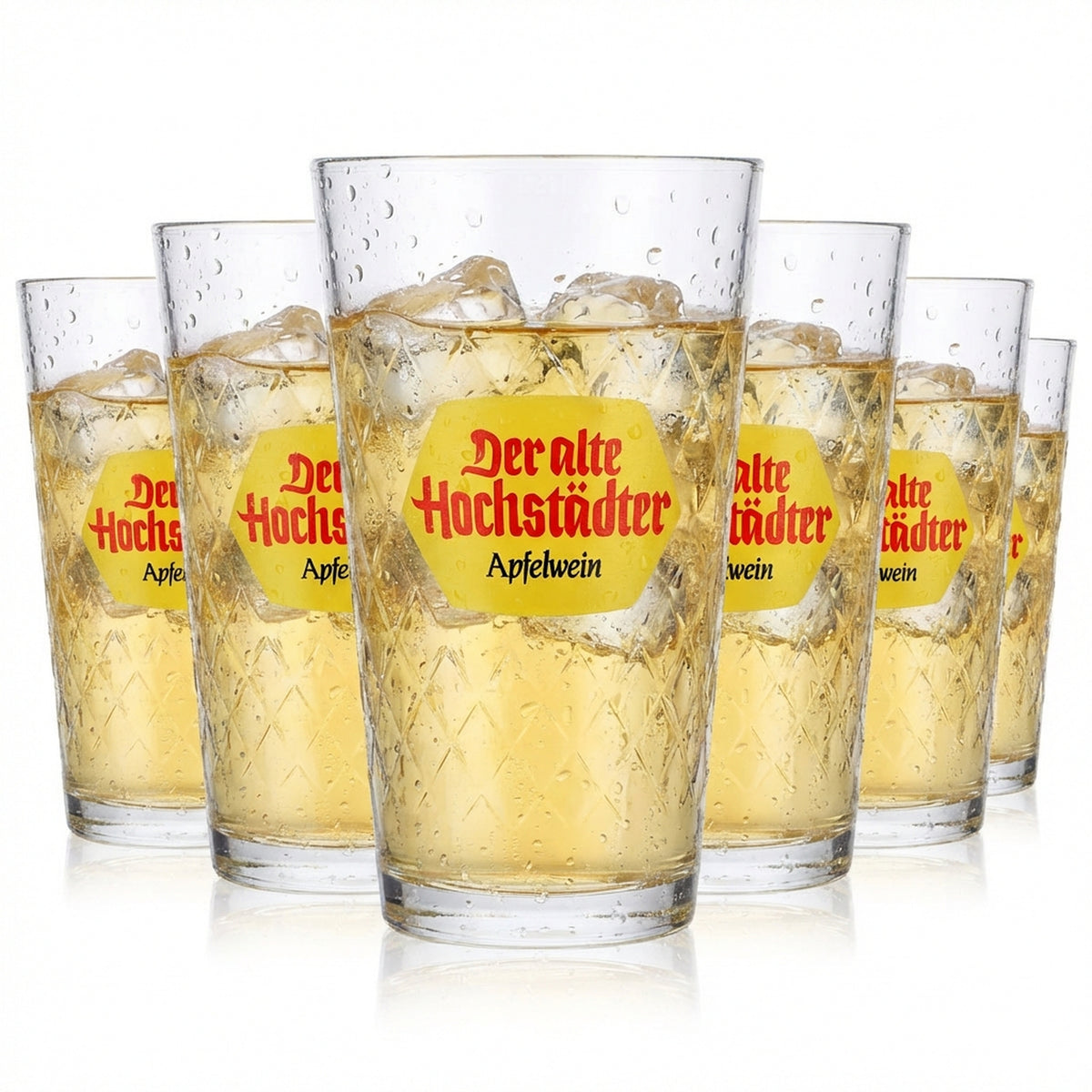 6x Der alte Hochstädter Apfelwein Weinglas Gläser 0,5l Becher Rastal