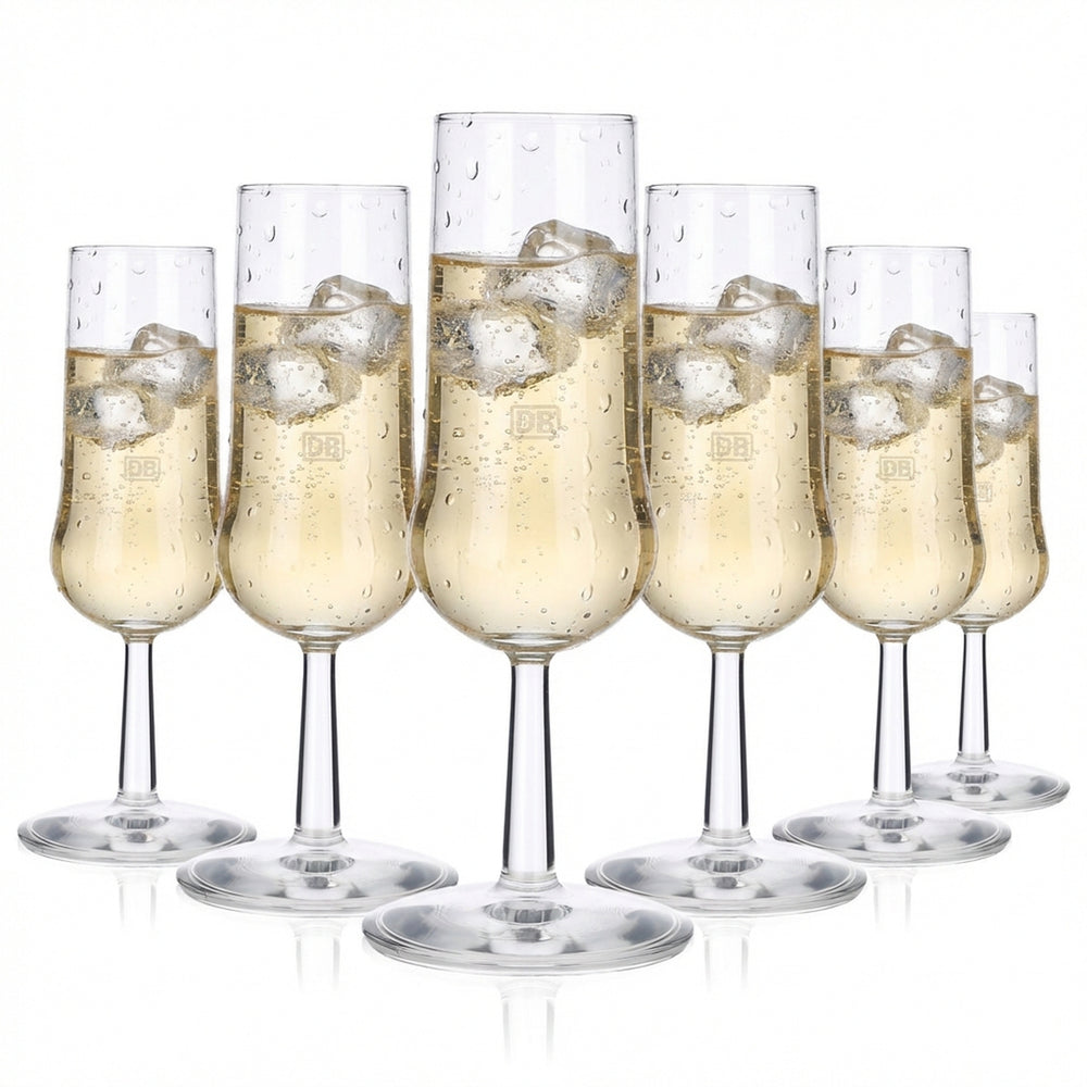 6x Deutsche Bahn DB Glas 0,15l Sektkelch Flöte Champagner Secco Gläser Set