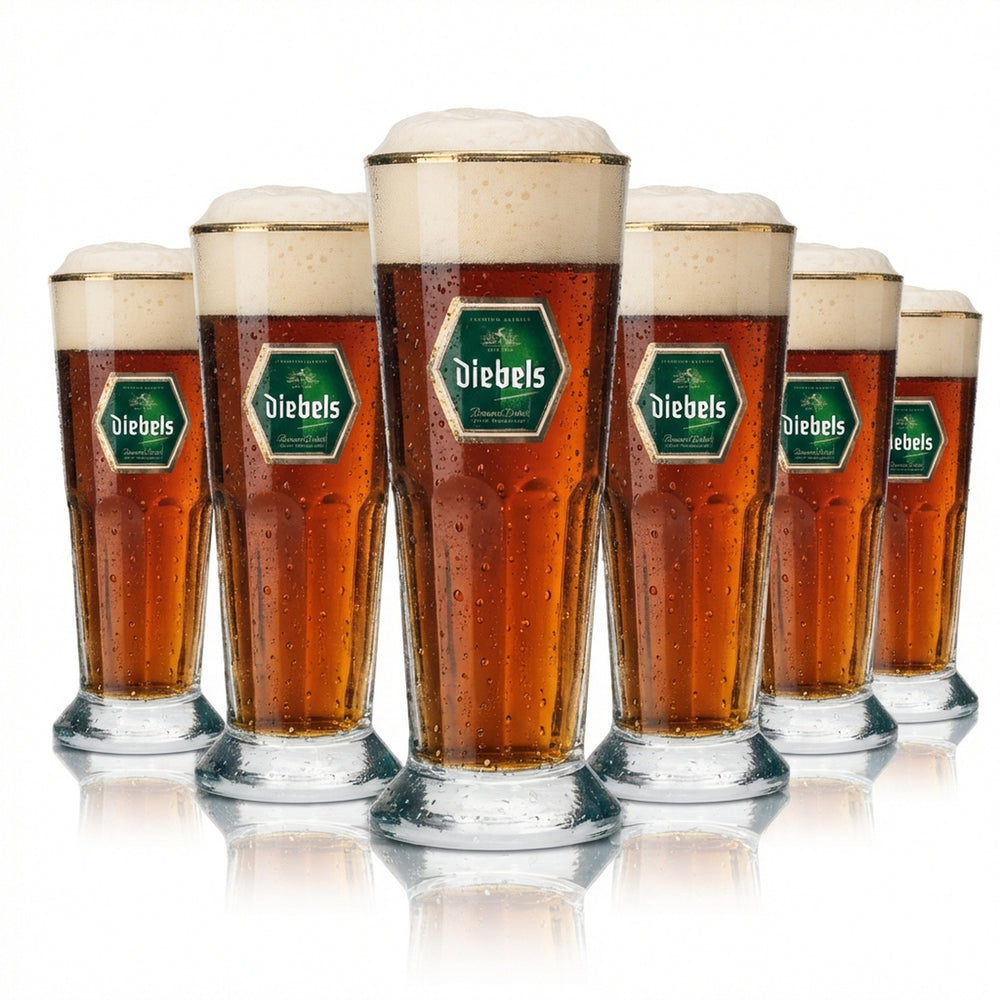 6x Diebels Bier Glas 0,3l Cup