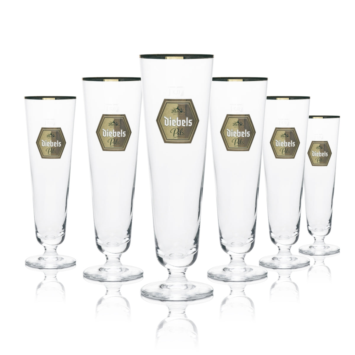 6x Diebels Bier Glas 0,3l Pokal Pils Ritzenhoff