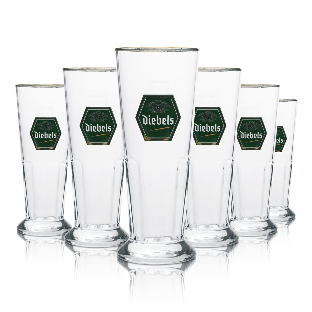 6x Diebels Bier Glas Cup 0,2l rastal