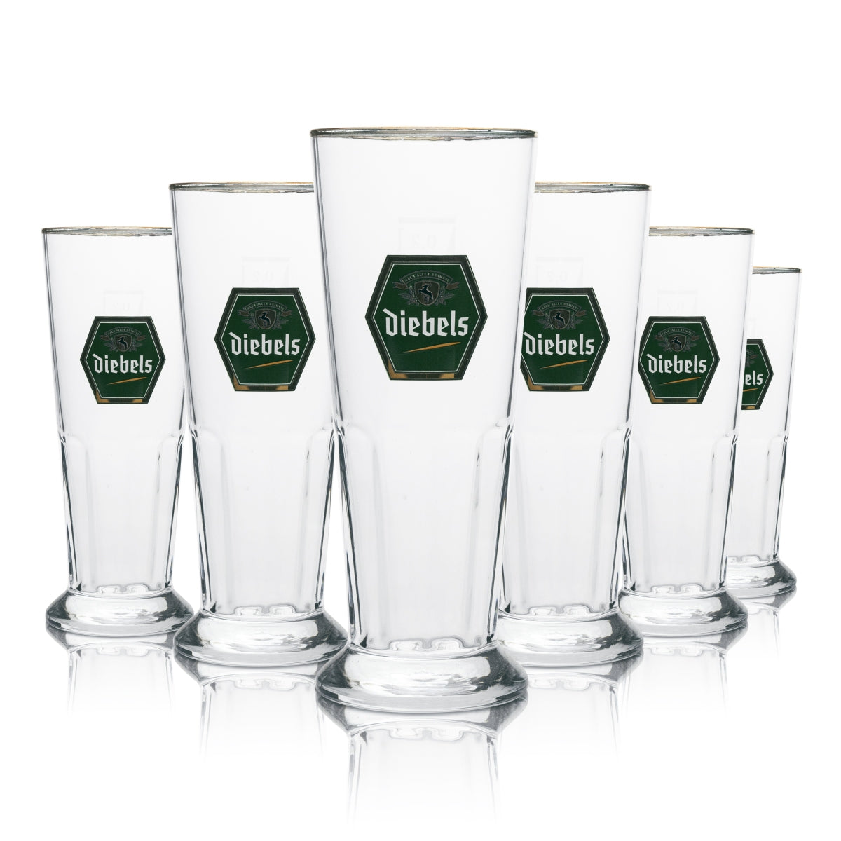 6x Diebels Bier Glas Cup 0,2l rastal