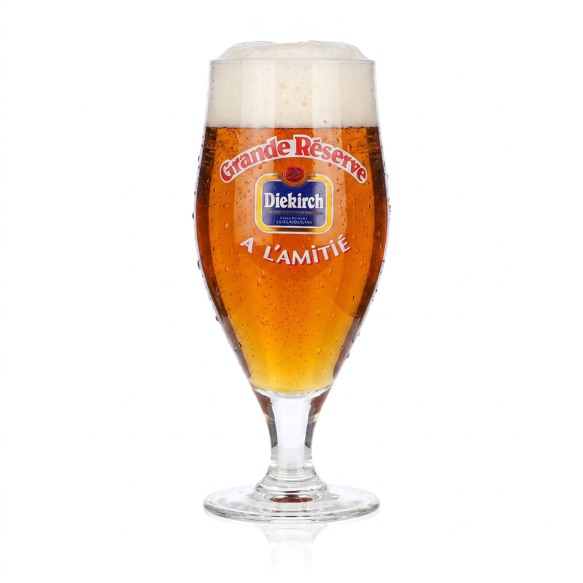 6x Diekirch Bier Glas 0,25l Pokal Grande Reserve A L´amitie Brauner (6er Set) – Ansicht 2