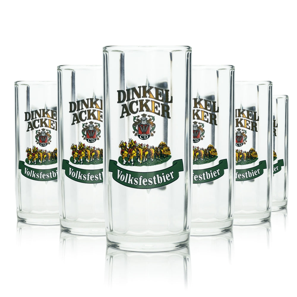 6x Dinkel Acker Bier Glas 0,25l Krug Moldau Seidel Volksfest Sahm Humpen Gläser