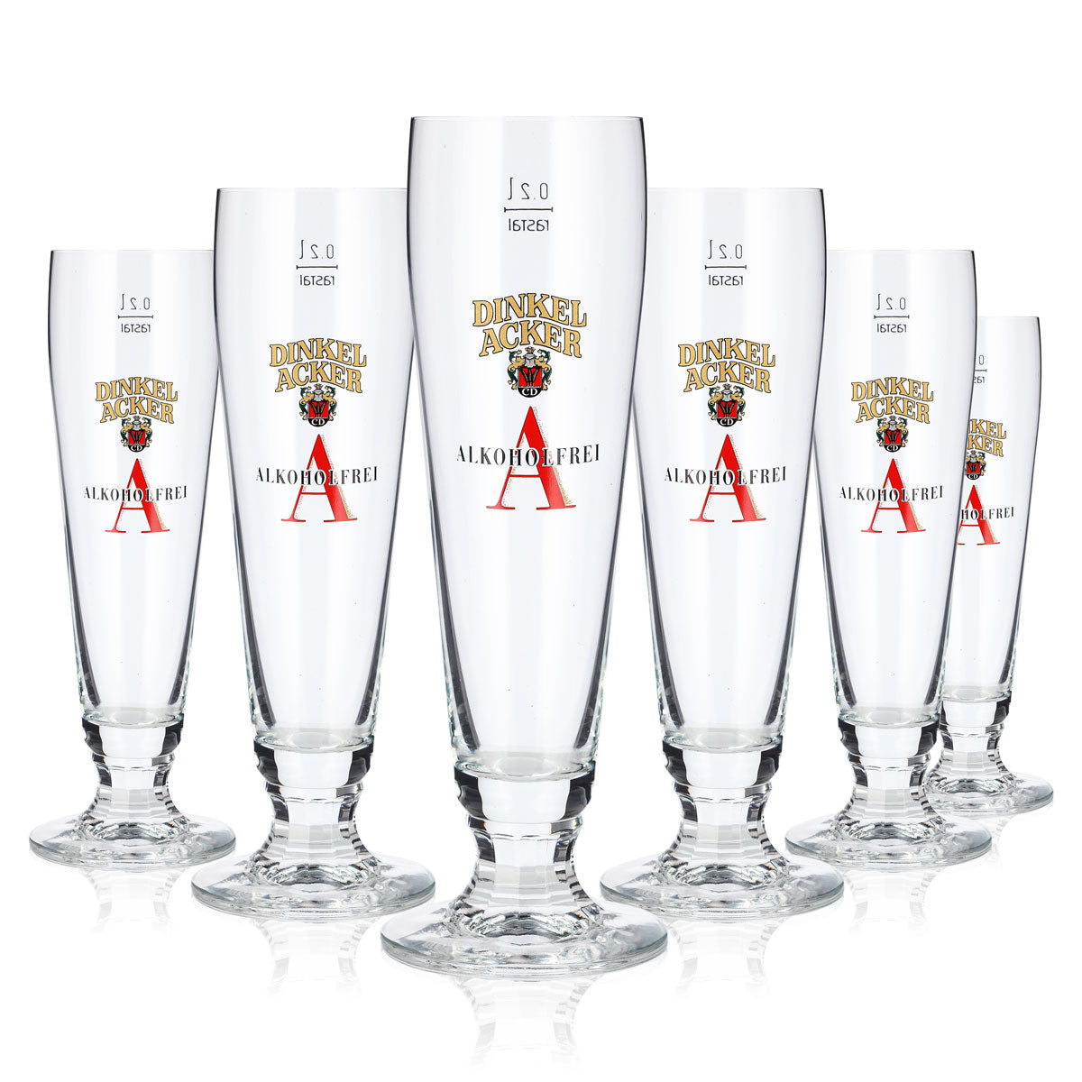 6x Dinkel Acker Bier Glas 0,2l Pokal Alkoholfrei Rastal (6er Set)