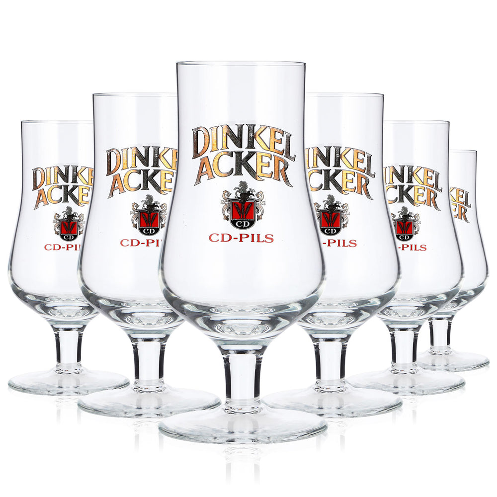 6x Dinkel Acker Bier Glas 0,2l Tulpe CD-Pils Sahm Bierglas Pokalglas