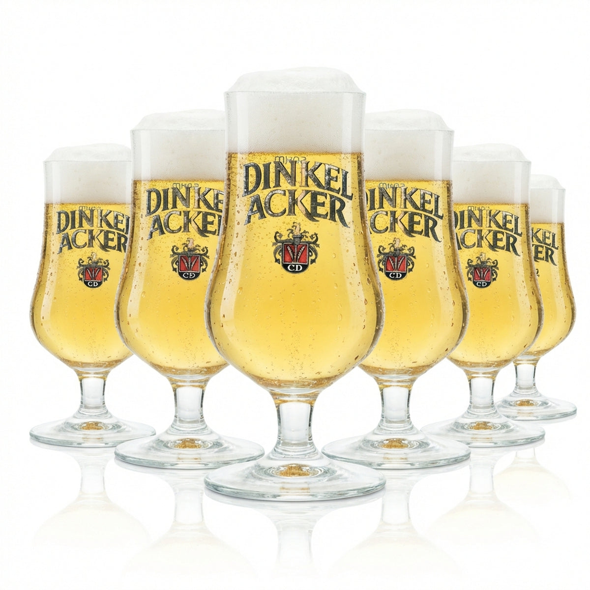6x Dinkel Acker Bier Glas 0,2l Tulpe CD Sahm Pils Gläser Gaston Pokal Brauerei