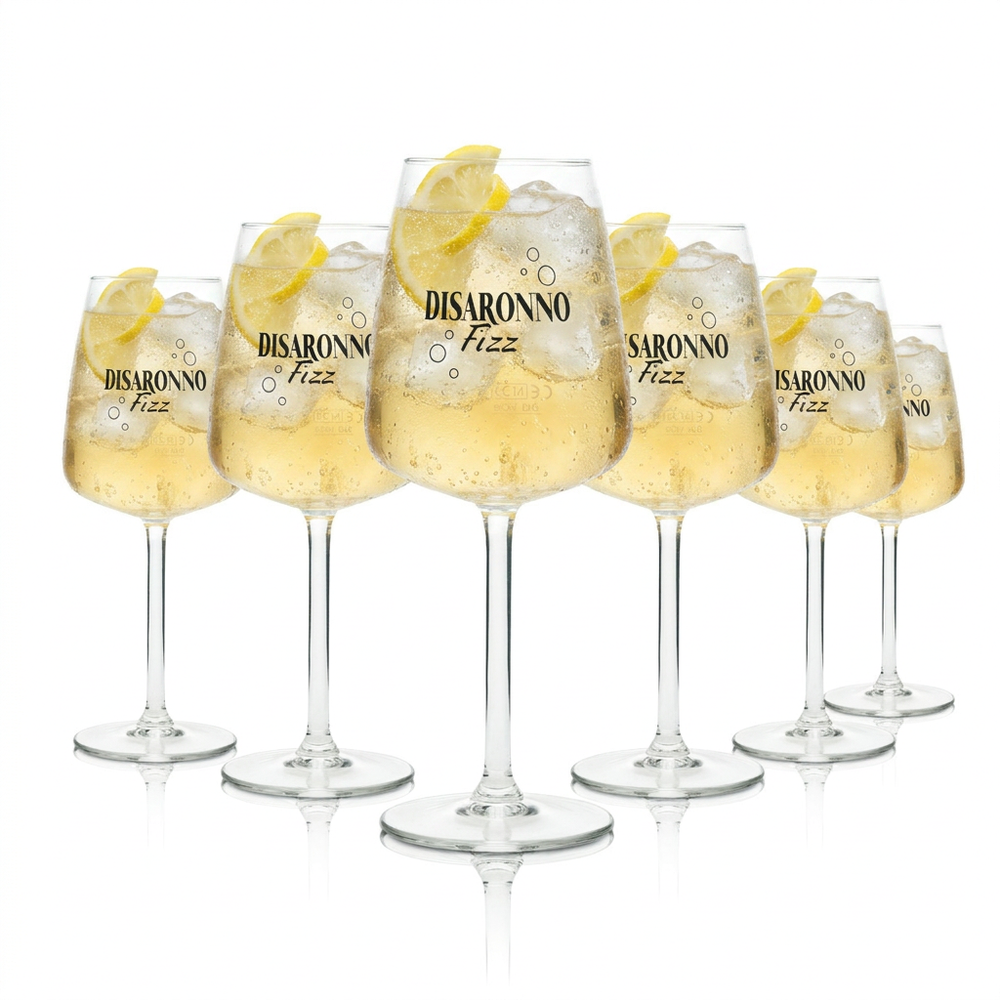 6x Disaronno Amaretto Glas 0,3l Weinglas Fizz Aperitif Liquer Gläser Ballon Bar
