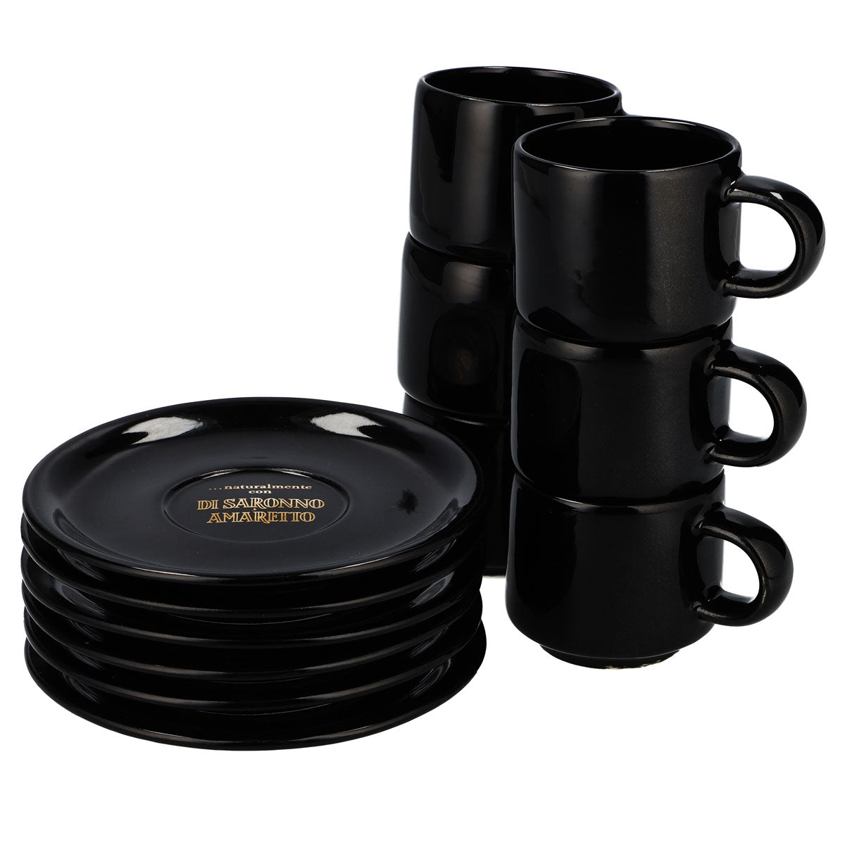 6x Disaronno Likör Glas 0,07l Tasse Inklusive Teller Keramik (6er Set) – Ansicht 4