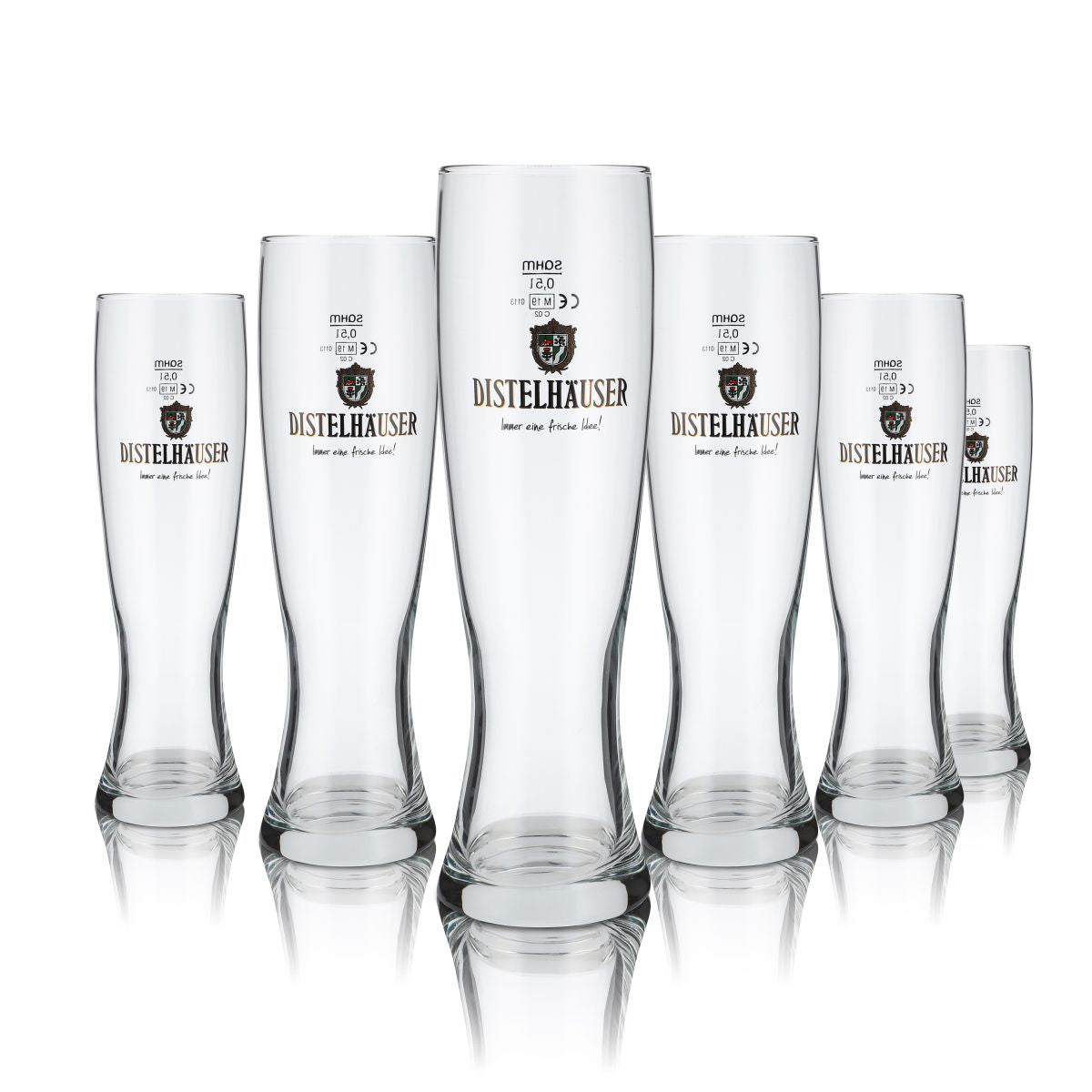 6x Distelhäuser Glas 0,5l Weißbierglas Hefeweizen Gläser Set Brauerei Gastro