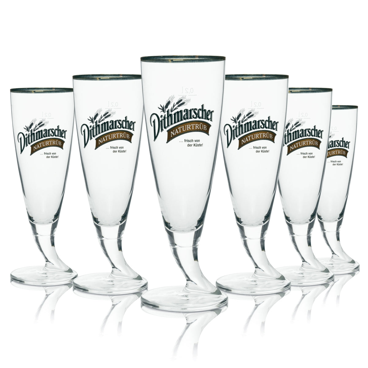 6x Dithmarscher Bier Glas 0,2l Naturtrüb Pokal Ritzenhoff