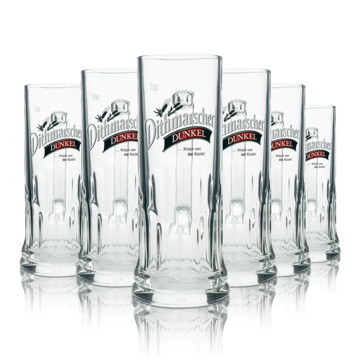 6x Dithmarscher Bier Glas 0,5l Krug Dunkel Seidel Rastal