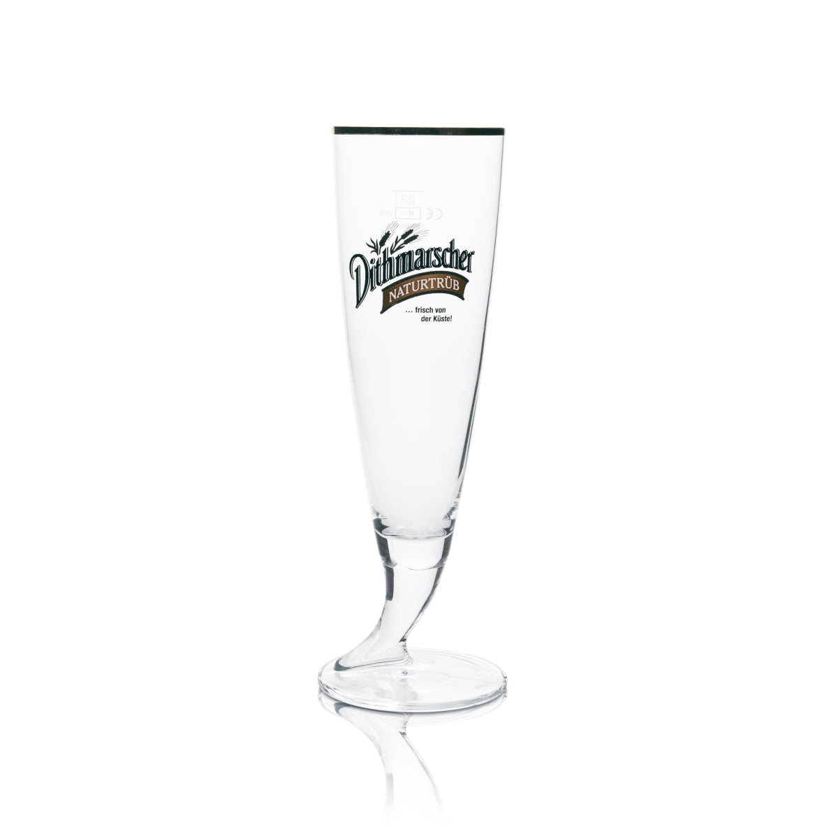 6x Dithmarscher Bier Glas Pilsener 0,3l Naturtrüb Horn Goldrand Ritzenhoff – Ansicht 2