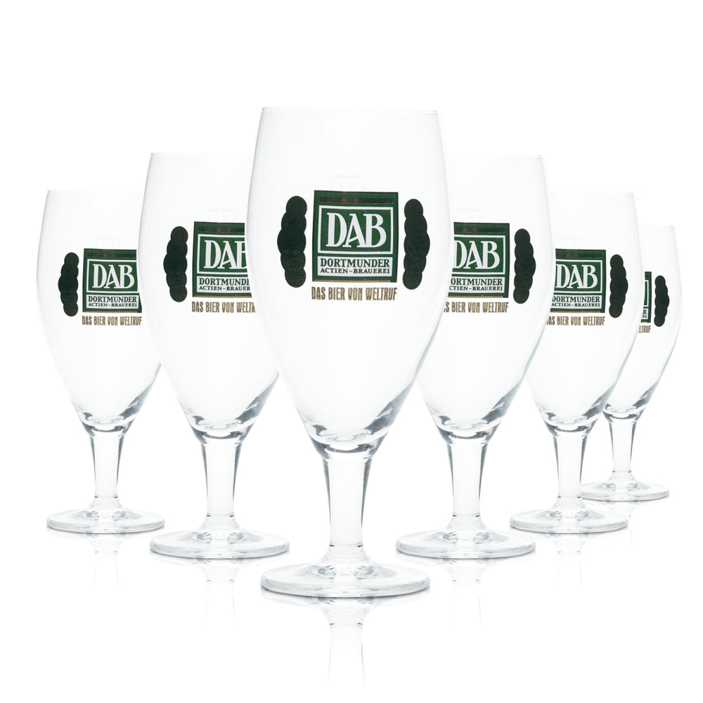 6x Dortmunder Aktien Brauerei Bier Glas 0,4l Tulpe Pokal Gläser Pils Gastro DAB