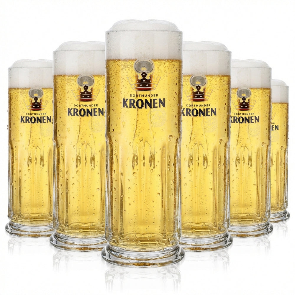 6x Dortmunder Kronen Bier Glas 0,5l Bierkrug Bierseidel Humpen Maximilian