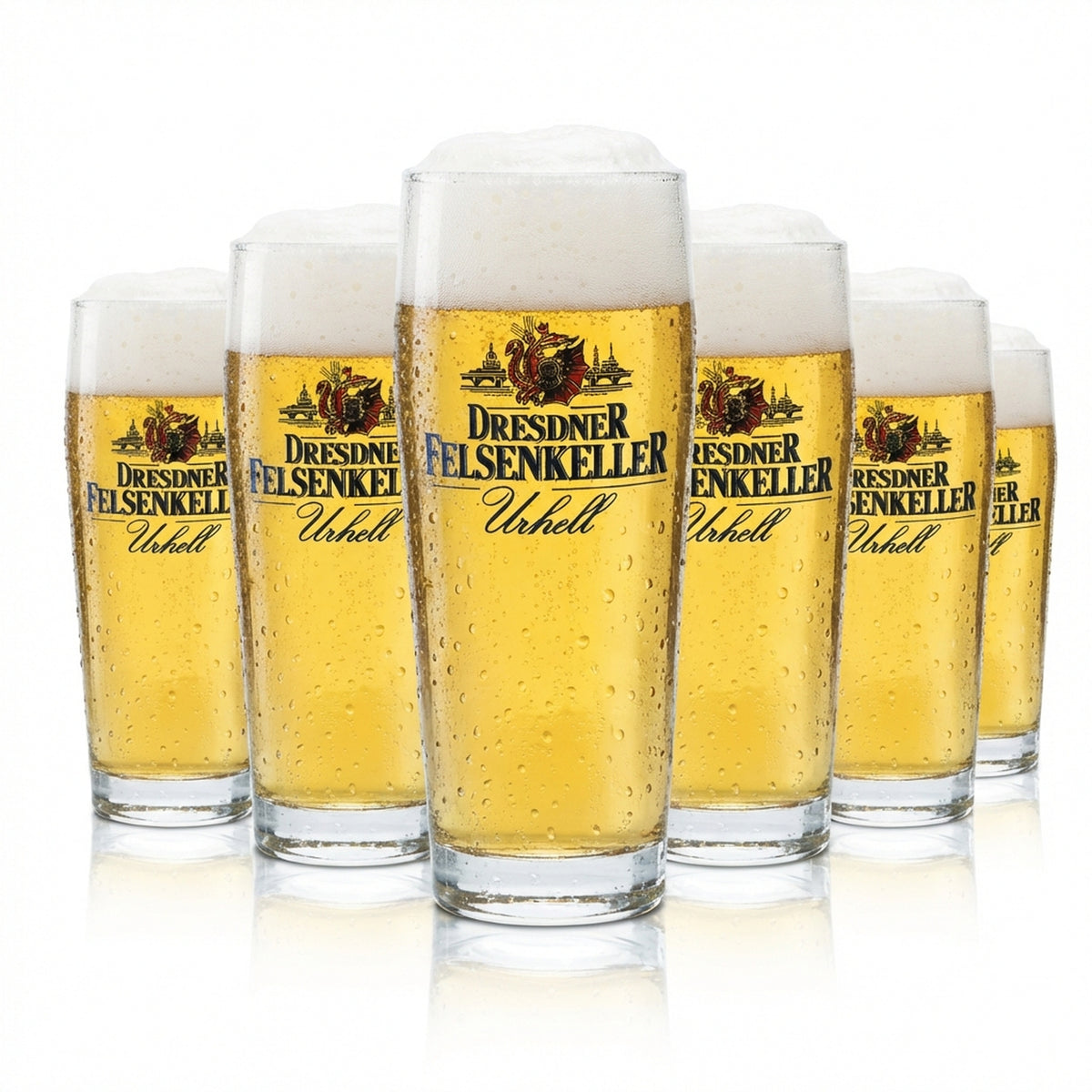6x Dresdner Felsenkeller Bier Glas 0,3l Becher Gläser Geeicht Gastro Brauerei