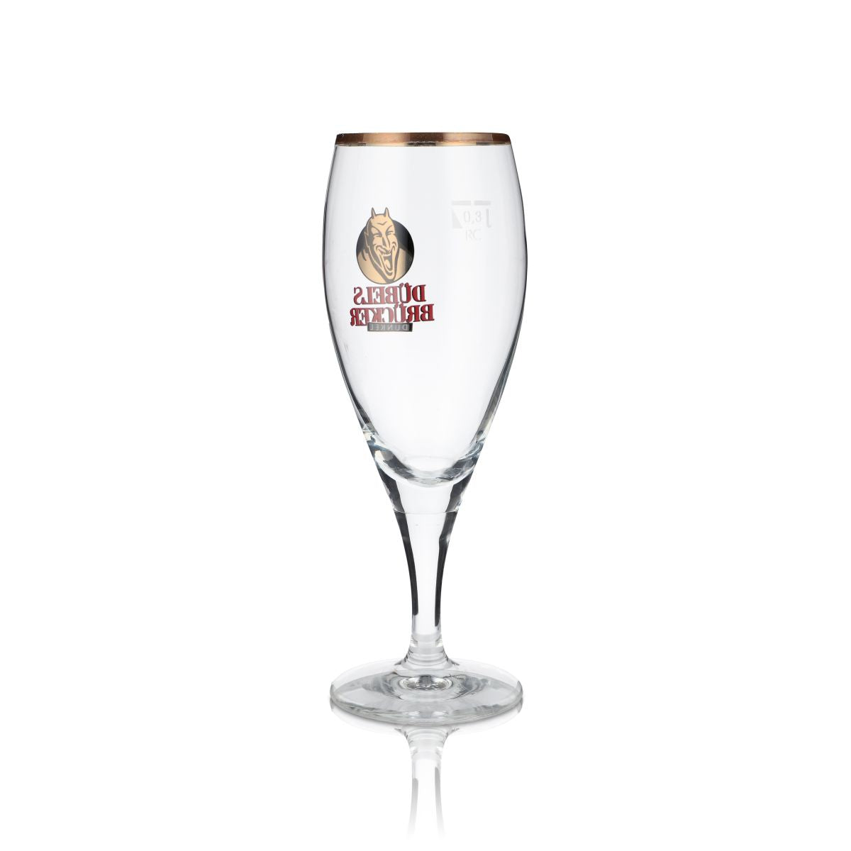 6x Dübelsbrücker Dunkel Bier Bierglas Gläser Pokalglas 0,3l Opal Goldrand – Ansicht 3