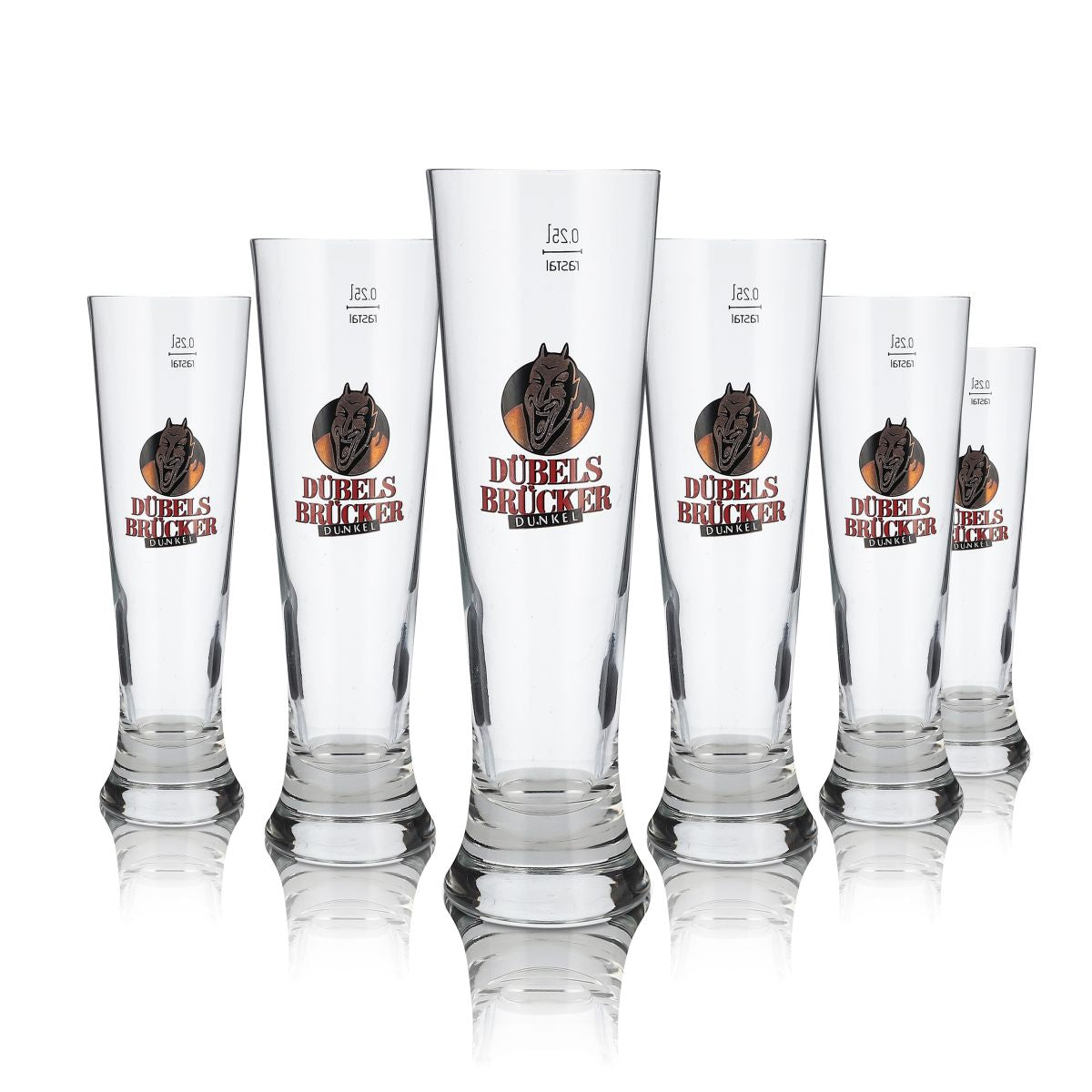 6x Dübelsbrücker Glas 0,25l Pokalglas Tulpe Dunkel Bier Gläser Set Brauerei