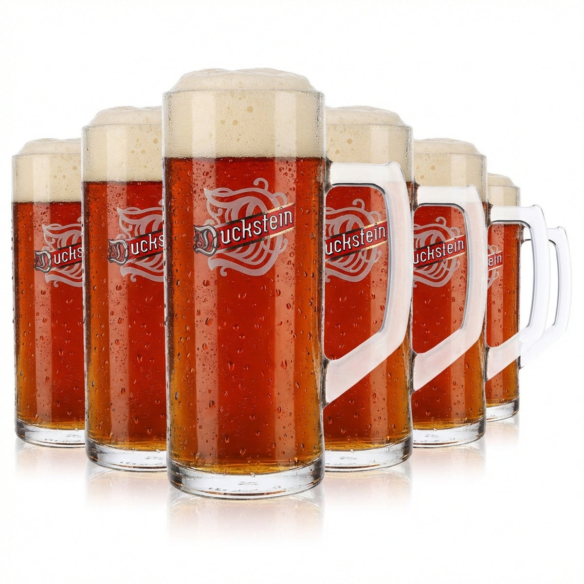 6x Duckstein Bier Glas 0,5l Bierkrug Bierseidel Bierhumpen Glatt Borgonovo Reno