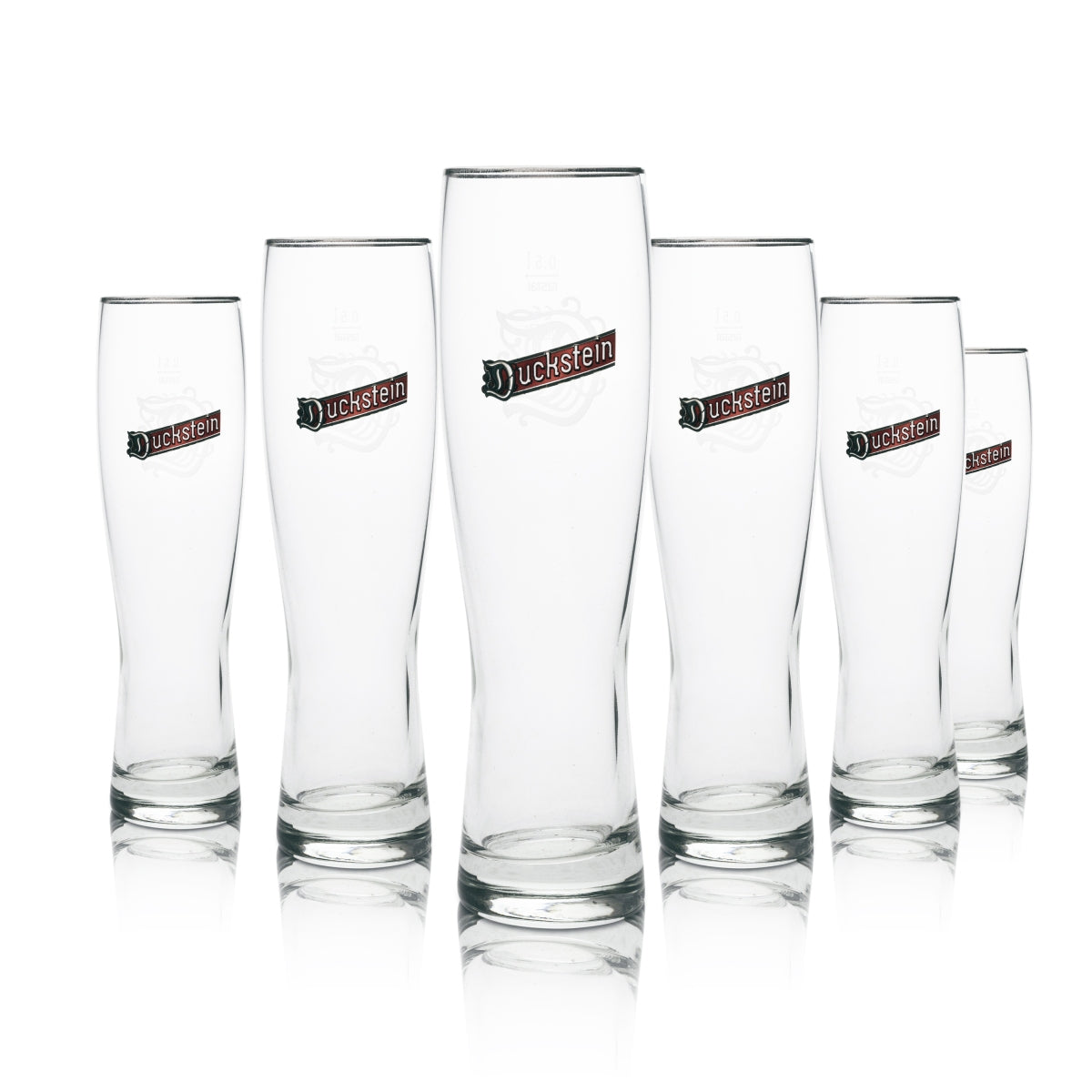 6x Duckstein Bier Glas Pilsener 0,5l Silberrand