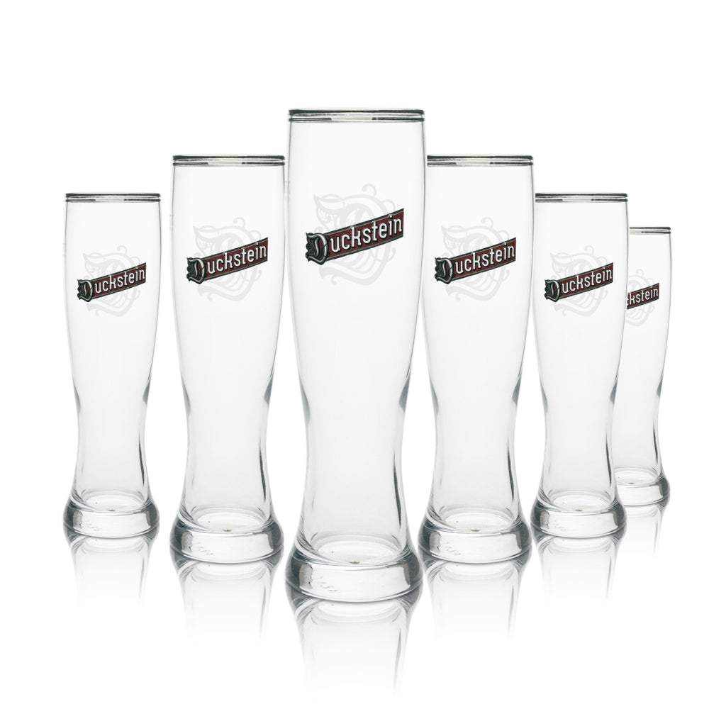 6x Duckstein Bier Glas Weizen 0,5l Silberrand Doppel Sahm